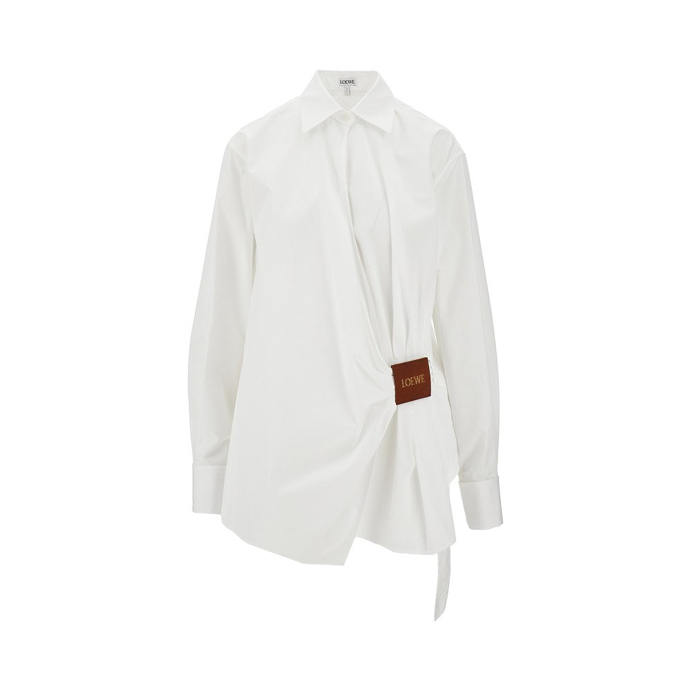 Draped poplin shirt