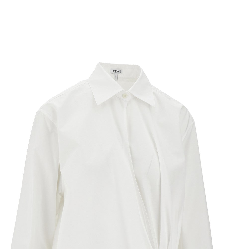 Draped poplin shirt