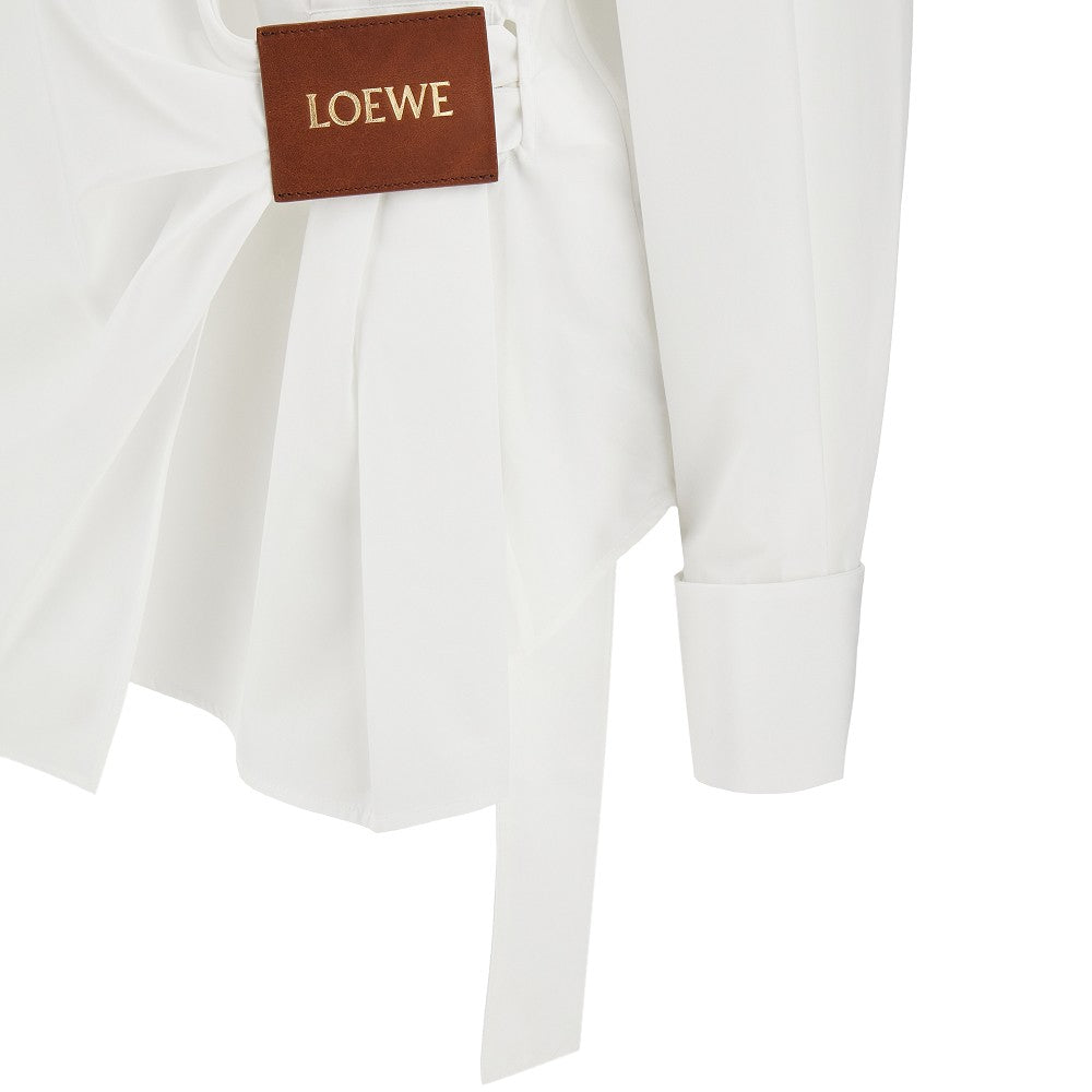 Draped poplin shirt