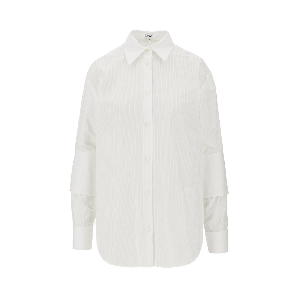 Poplin shirt with layered sleeves
