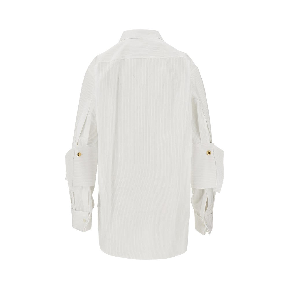 Poplin shirt with layered sleeves