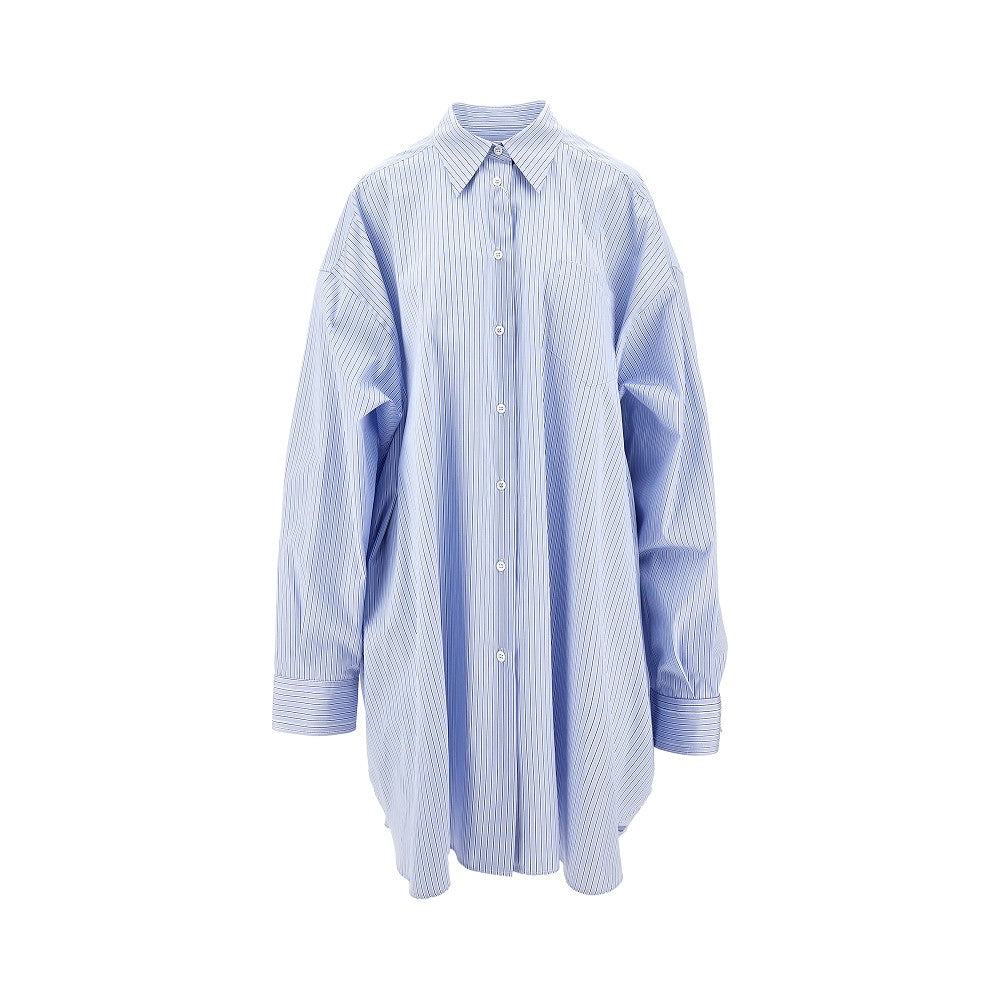 Abito camicia in popeline a righe