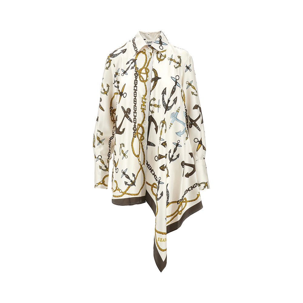 Camicia 'Moléne' in seta stampa foulard