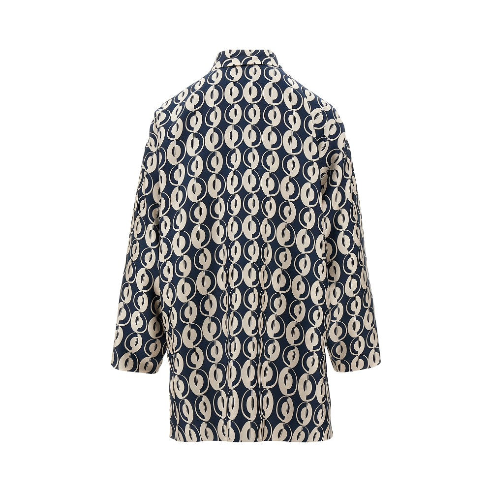 Printed silk reversible shirt