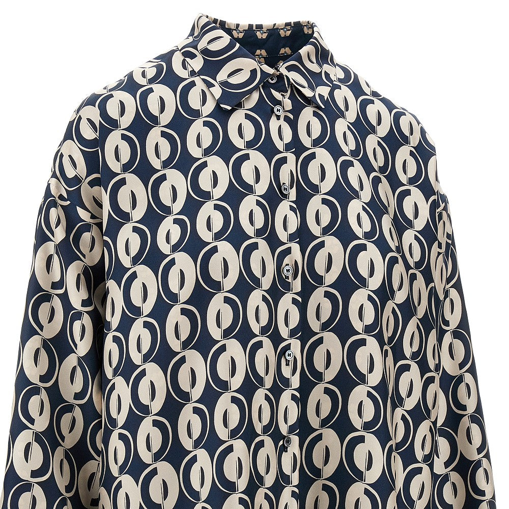 Printed silk reversible shirt