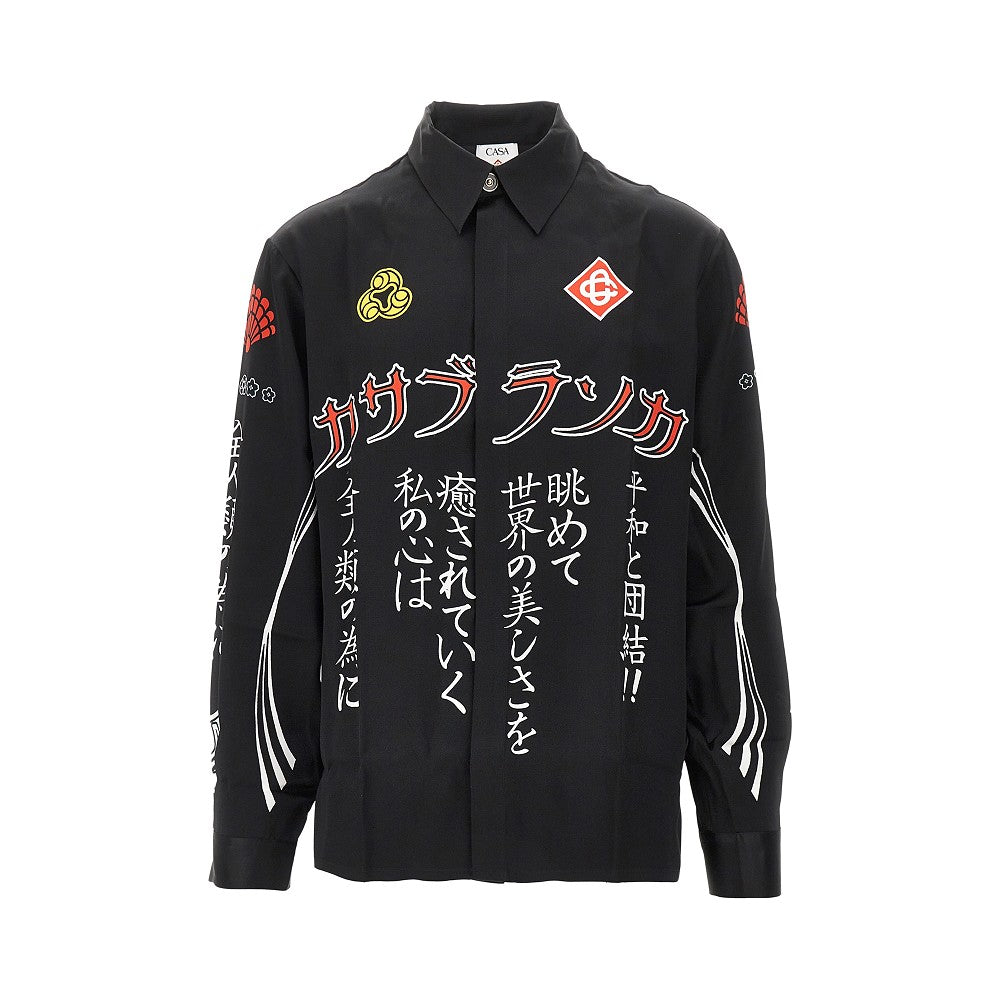 'Emblem' silk shirt