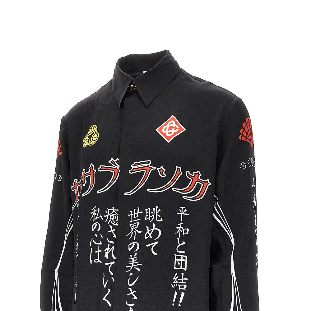 'Emblem' silk shirt