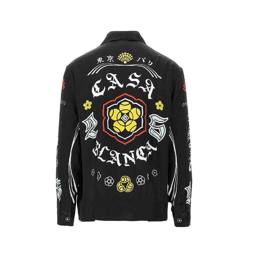 'Emblem' silk shirt
