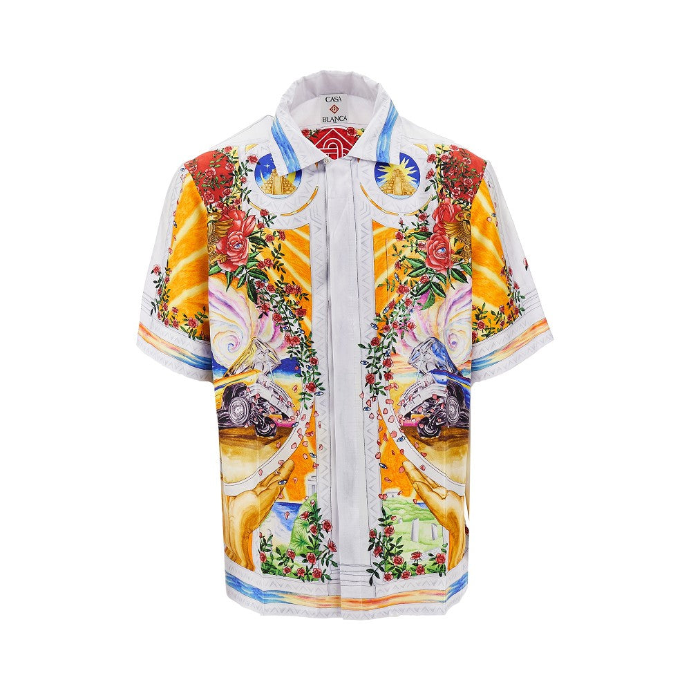 Camicia in seta 'La Tornade De Rose'