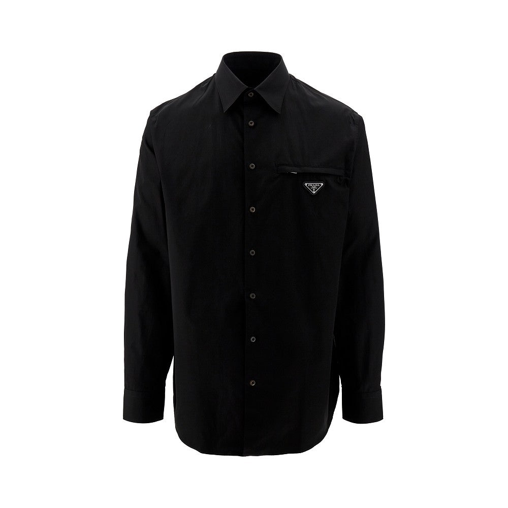 Camicia in popeline con logo triangolo