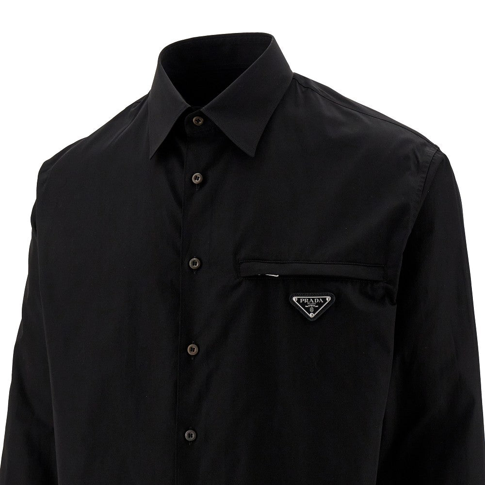 Camicia in popeline con logo triangolo