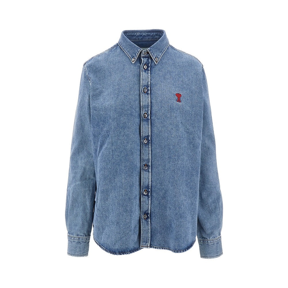 Camicia in denim con ricamo Ami de Coeur