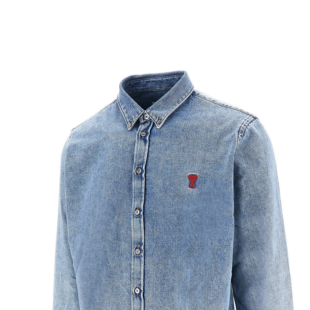 Camicia in denim con ricamo Ami de Coeur