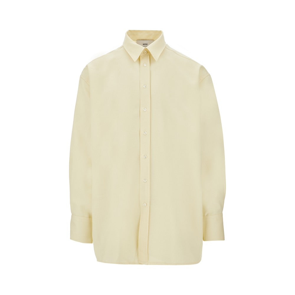 Camicia in lana con spacco sul retro