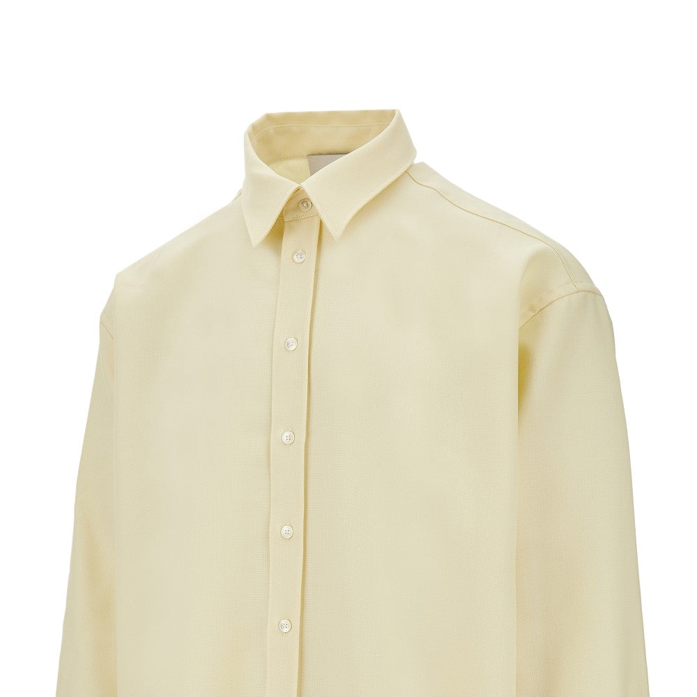 Camicia in lana con spacco sul retro