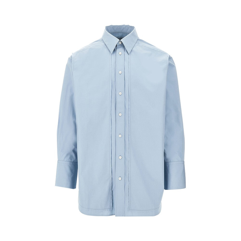 Oversized shirt with raw-cut finishes