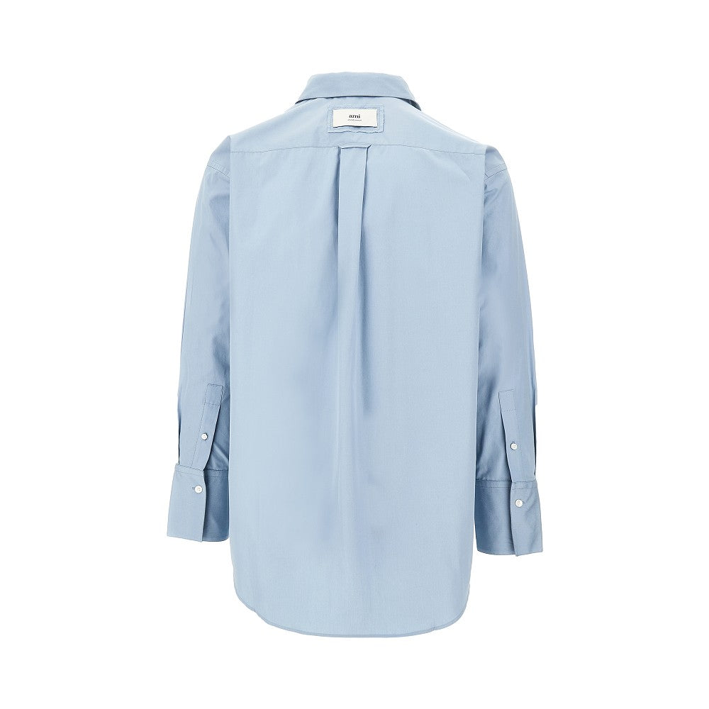 Oversized shirt with raw-cut finishes