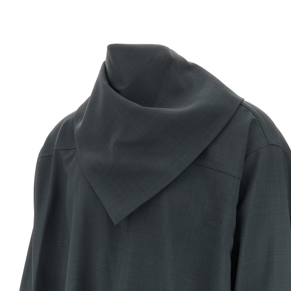 Wool blouse with bandana collar