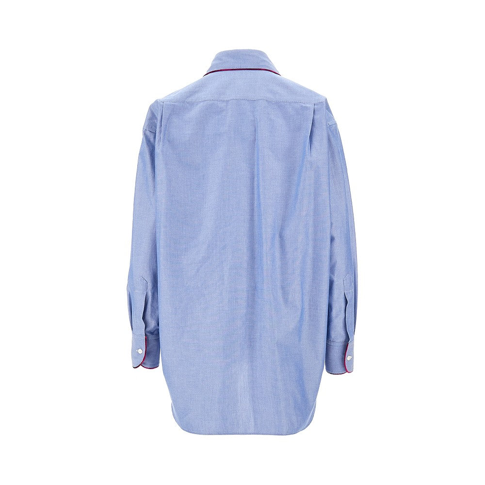 Oxford cotton shirt with velvet piping
