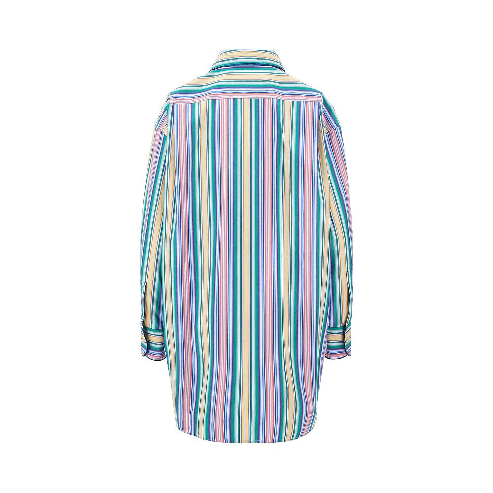 Striped shirt with velvet piping