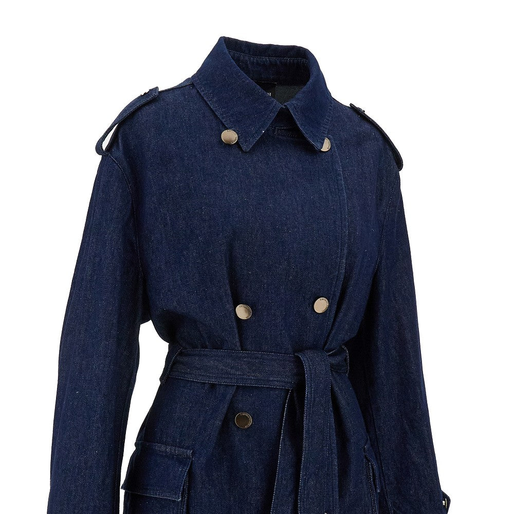 Trench doppiopetto in denim