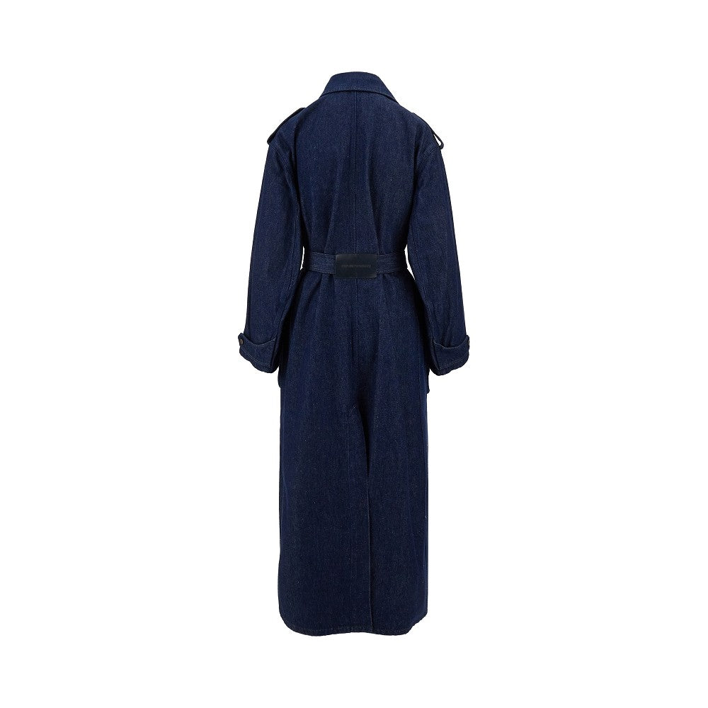 Trench doppiopetto in denim