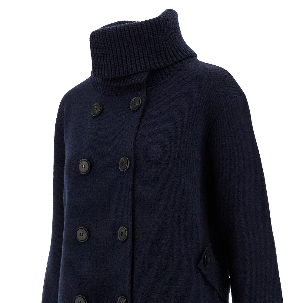 Cappotto doppiopetto in maglia