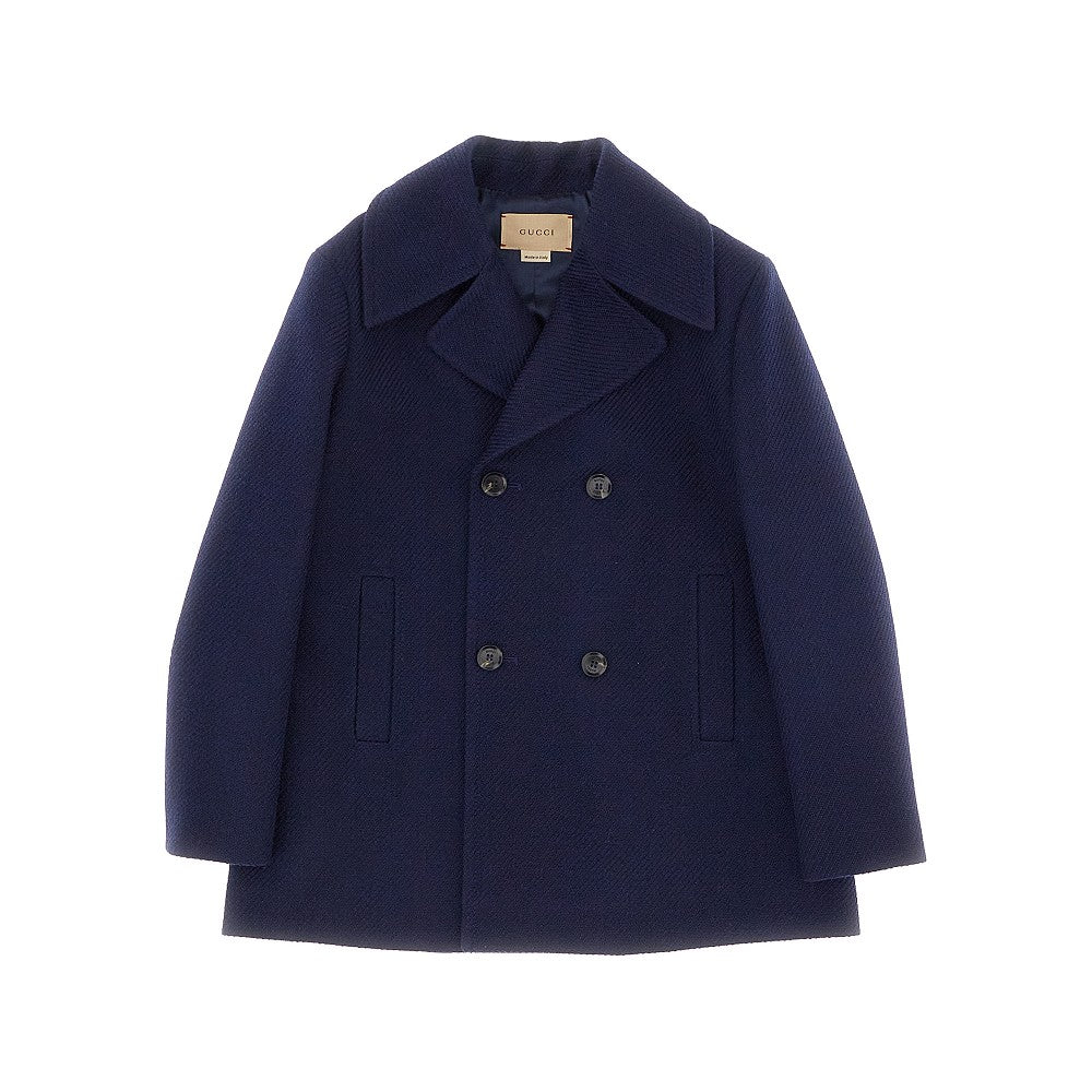 Cappotto in lana con dettaglio Web