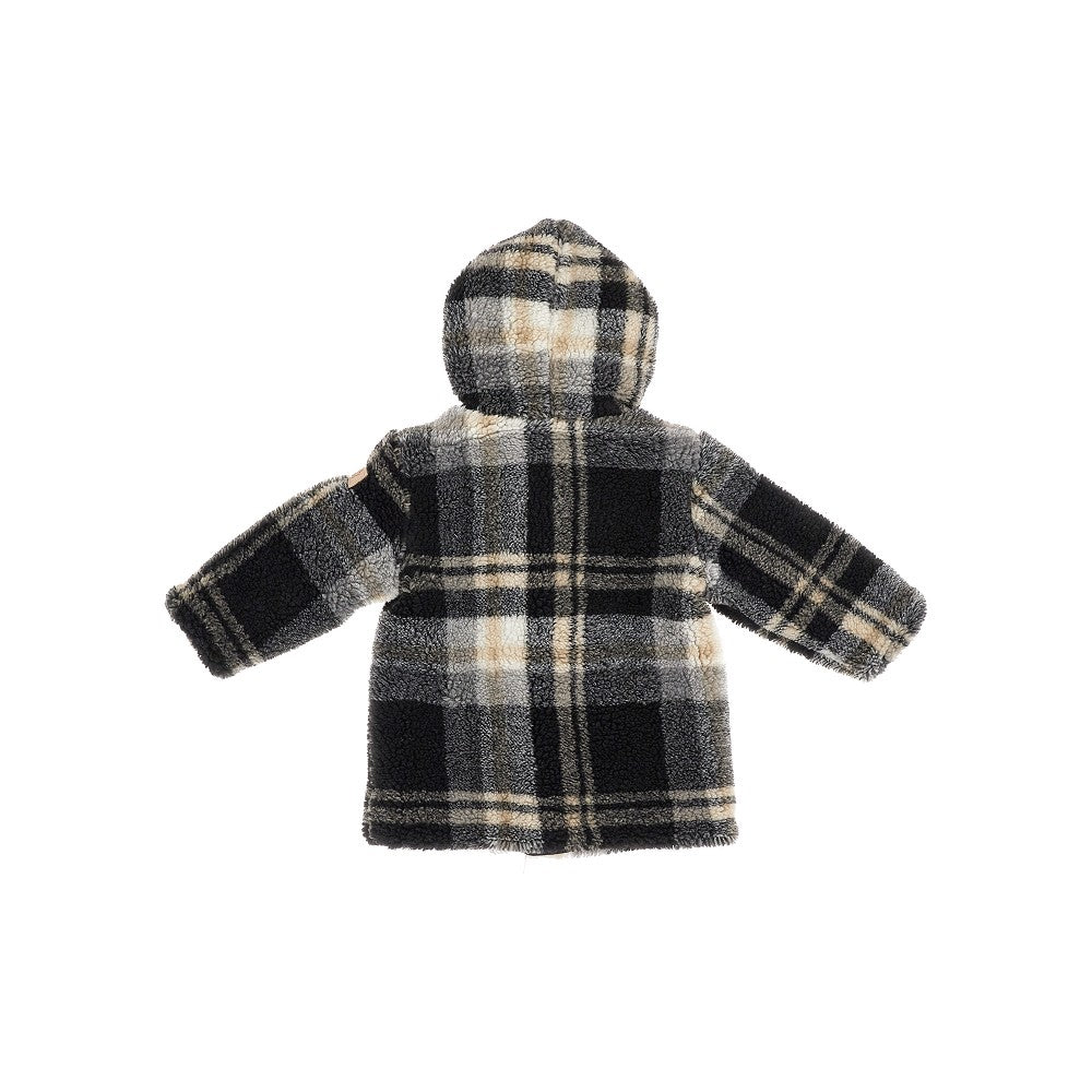 Cappotto in teddy a quadri