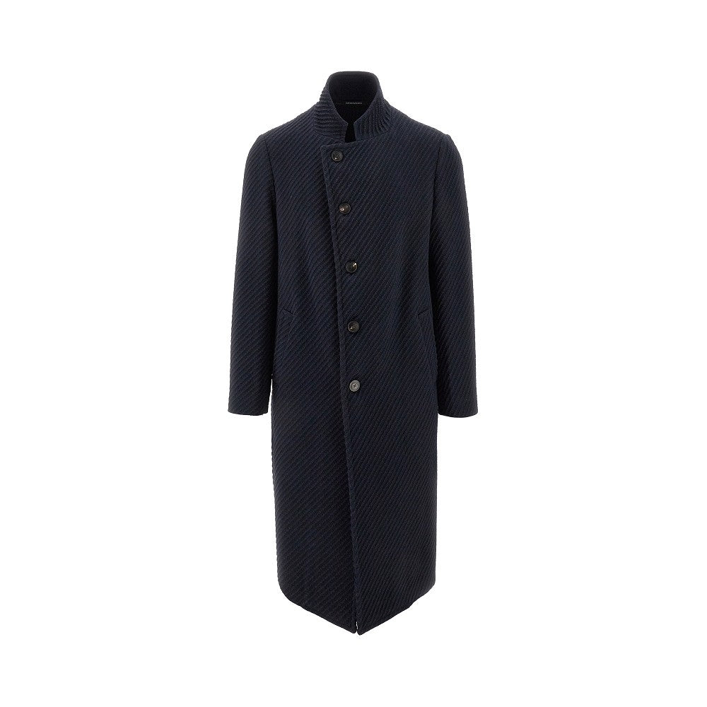 ASV jacquard wool-blend coat