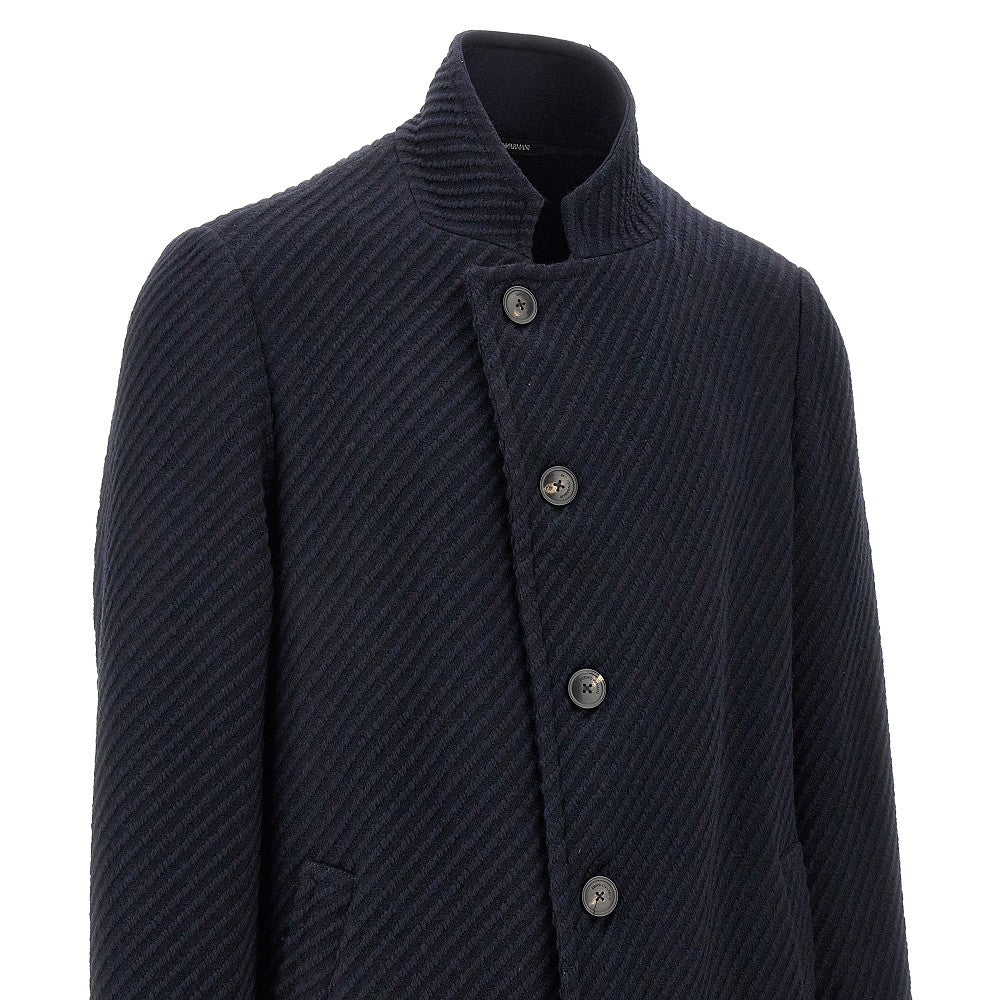 ASV jacquard wool-blend coat