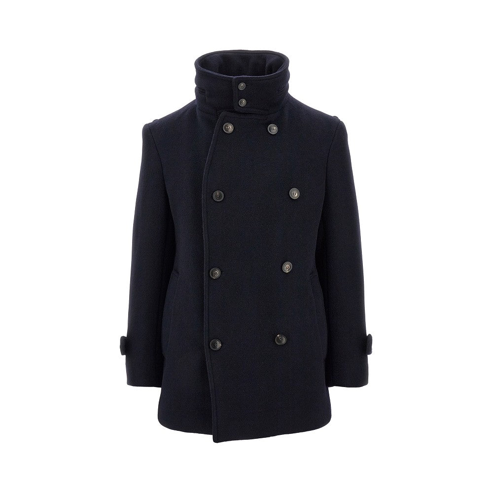 Wool-blend double-breasted peacoat