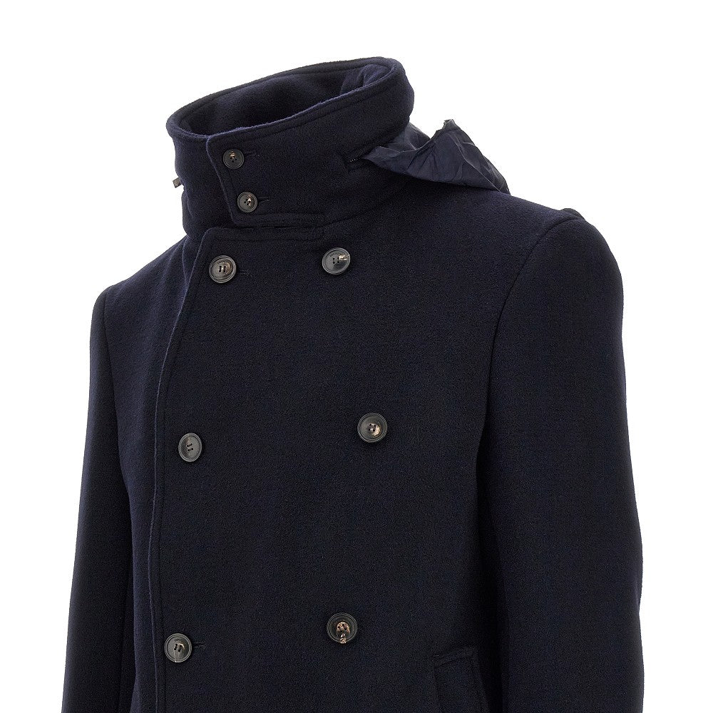 Wool-blend double-breasted peacoat