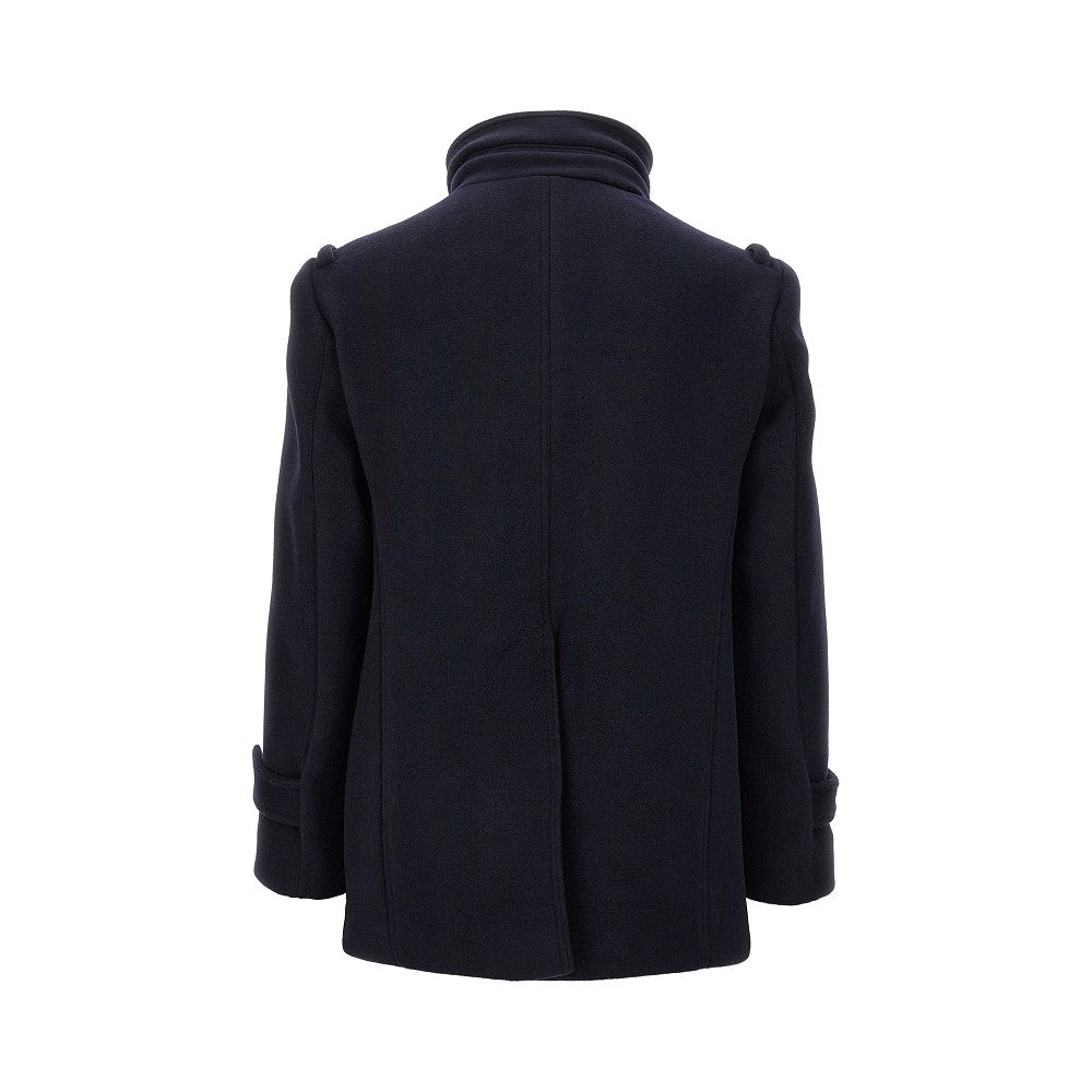 Wool-blend double-breasted peacoat
