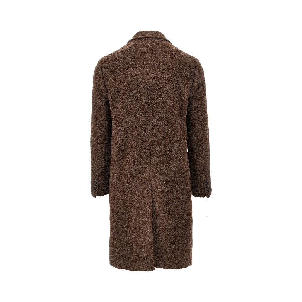 Alpaca-blend double-breasted coat