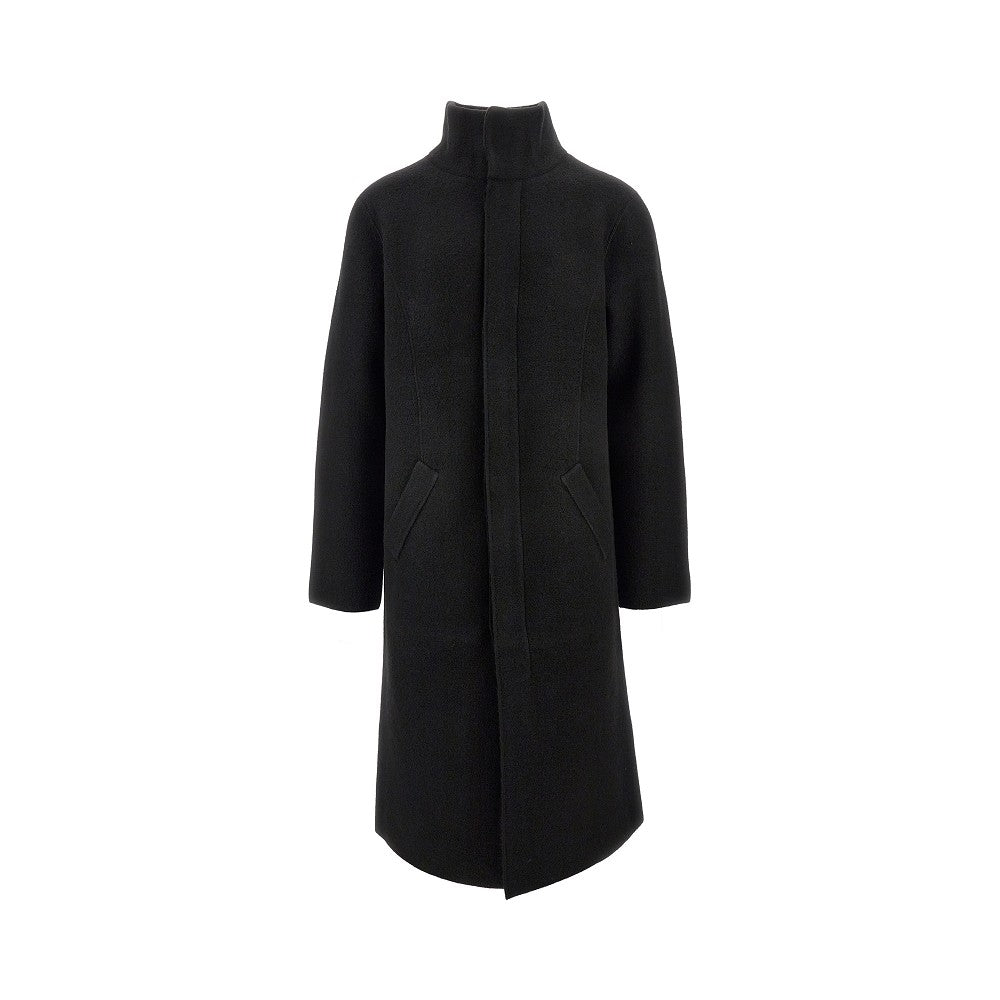Cappotto a collo alto in maglia