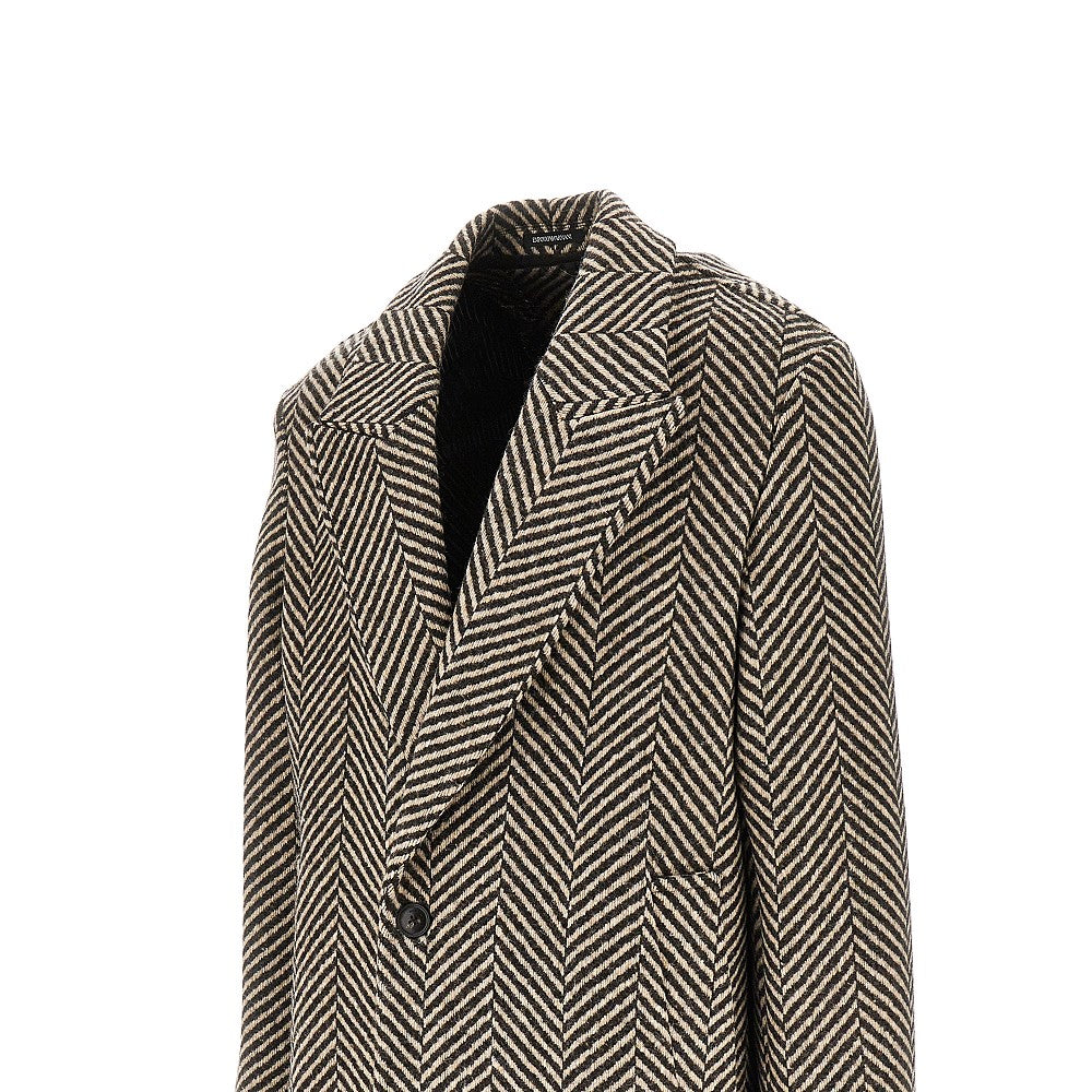 Chevron wool coat