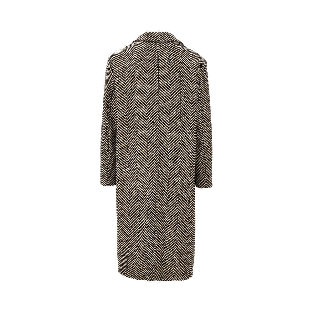 Chevron wool coat
