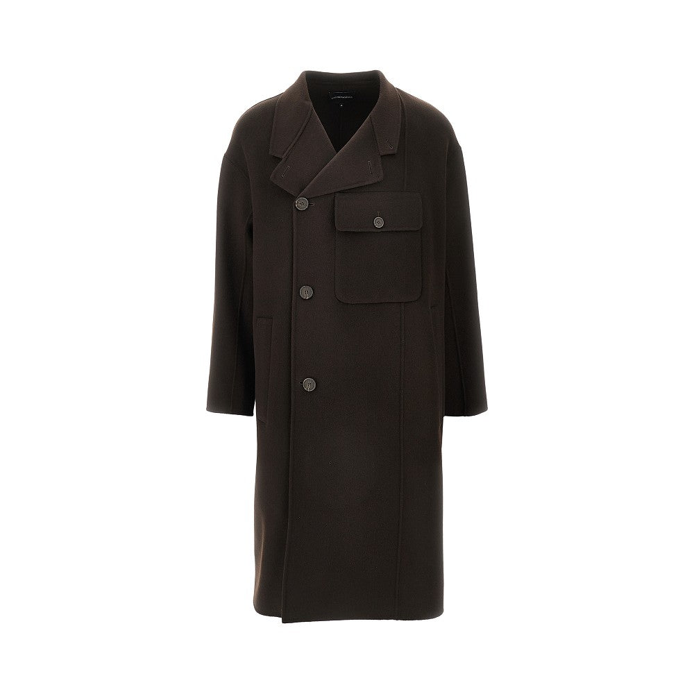 Cappotto doppiopetto in lana e cachemire