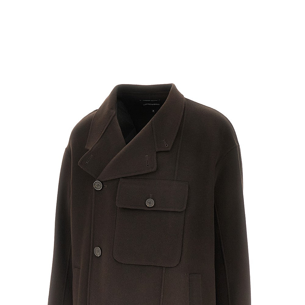 Cappotto doppiopetto in lana e cachemire