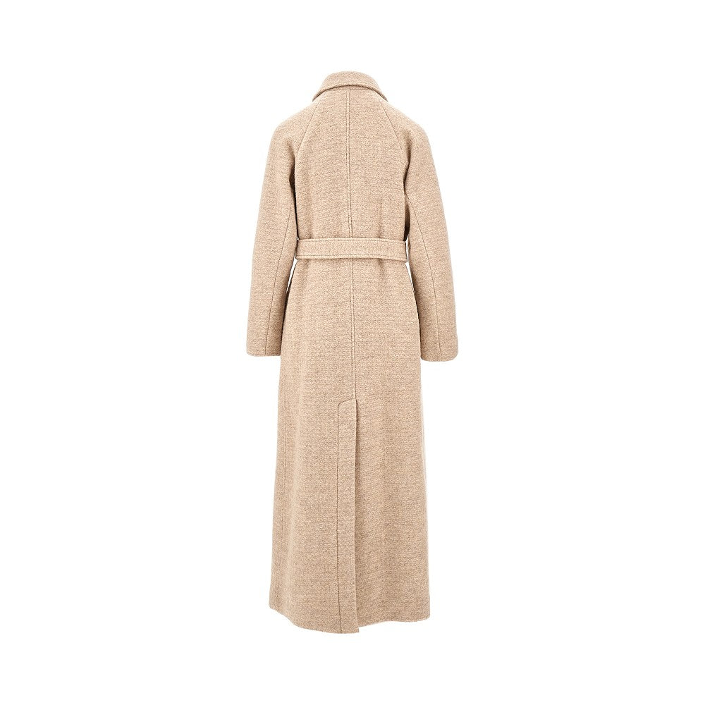 Cappotto lungo in misto lana con cintura