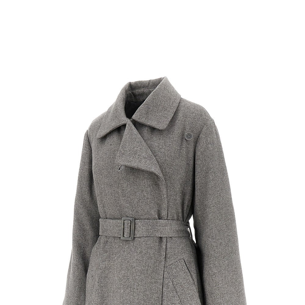 Cappotto lungo imbottito con cintura