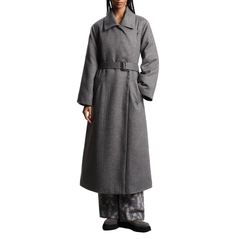 Cappotto lungo imbottito con cintura