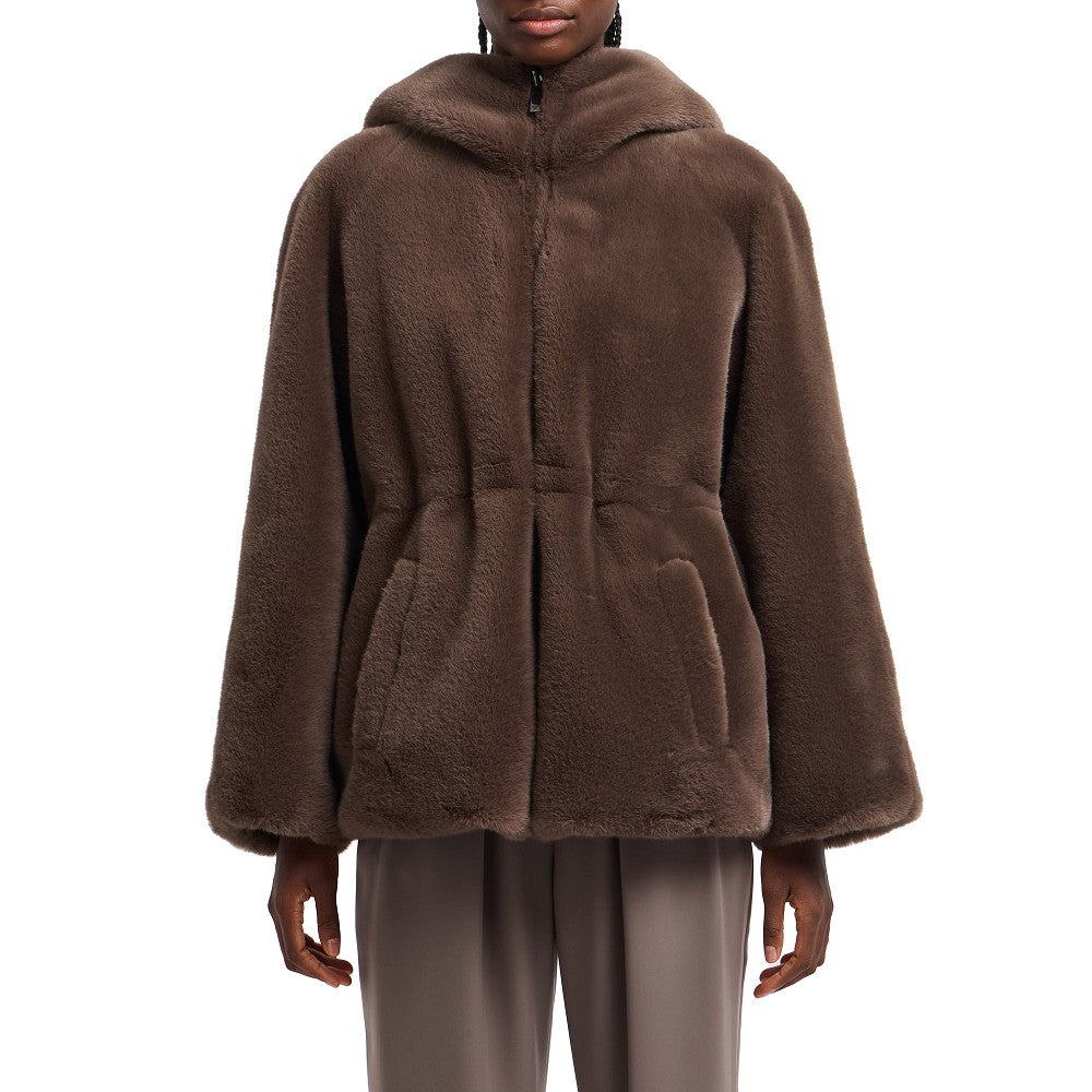 Blouson reversibile in eco-pelliccia e nylon