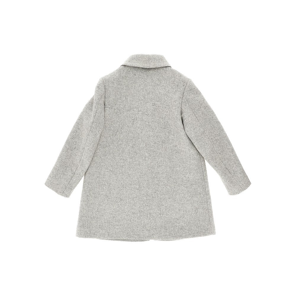 Cappotto in panno di misto lana con ricamo