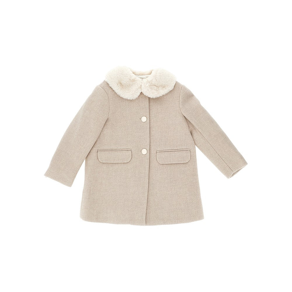 Padded wool-blend coat