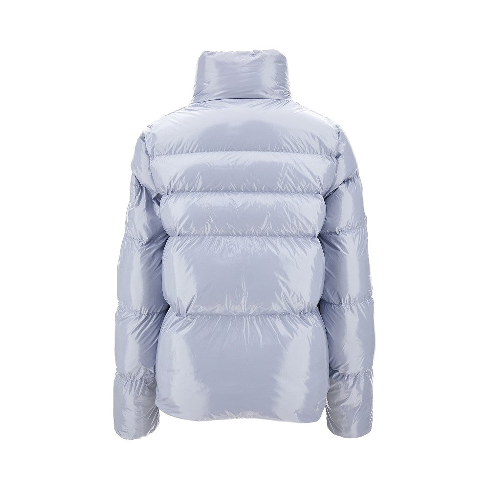 Glossy nylon short down jacket