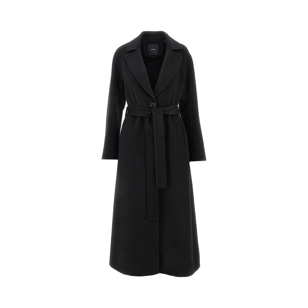 Cappotto monopetto lungo in panno double