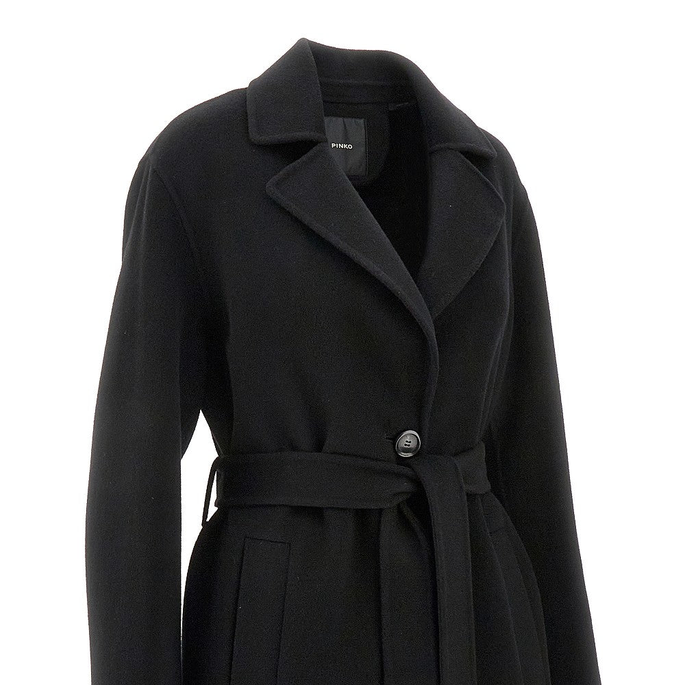 Cappotto monopetto lungo in panno double