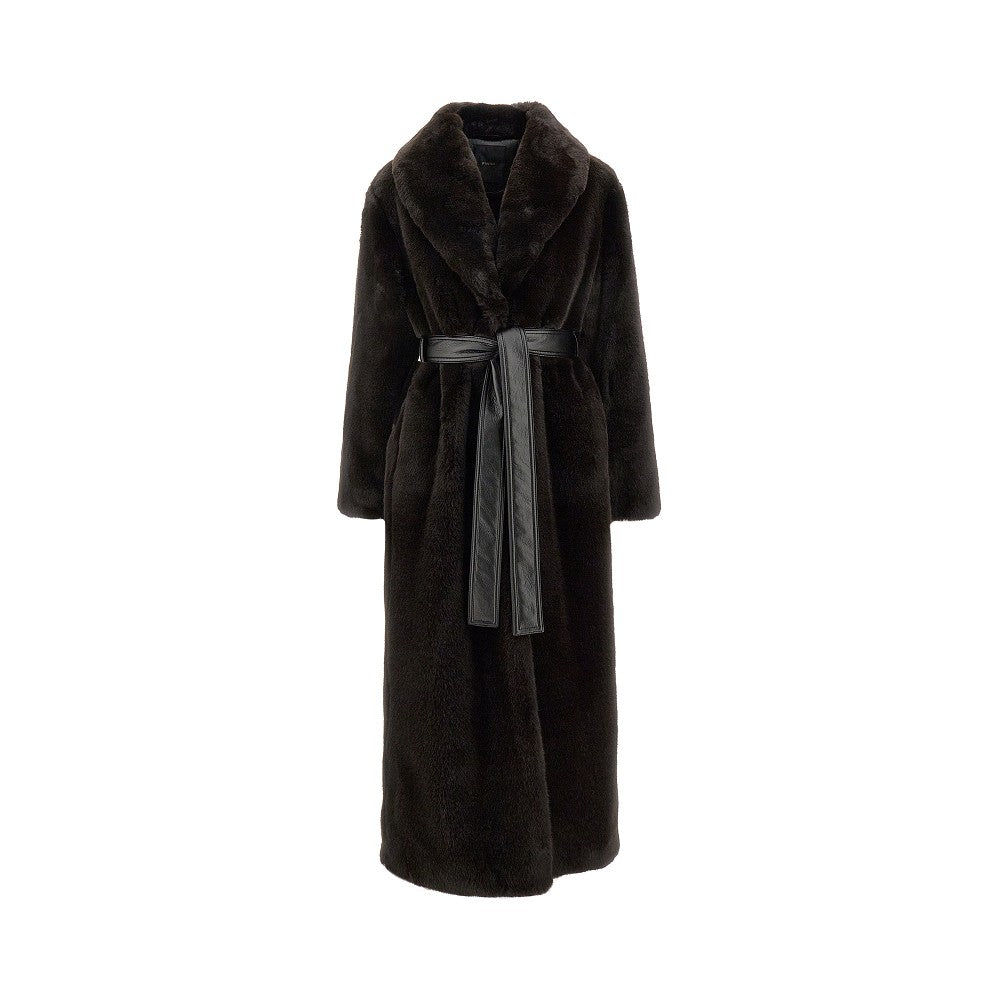 Faux fur long coat